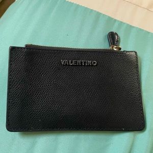 Valentino Blue Leather Card Holder